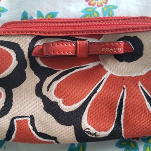 Coach Orange Poppy Wristlet